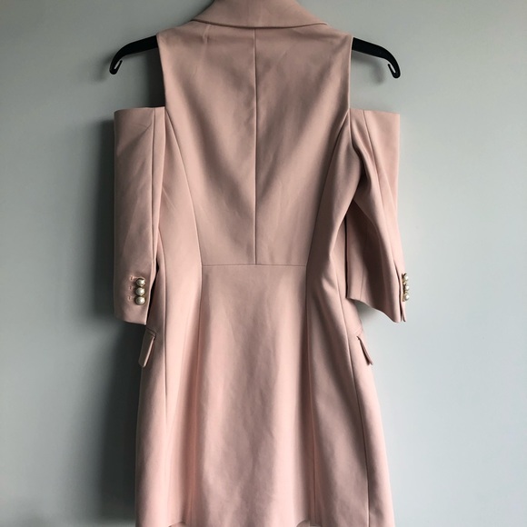 Zara Cold Shoulder Blazer With Faux Pearl Buttons - Picture 16 of 16